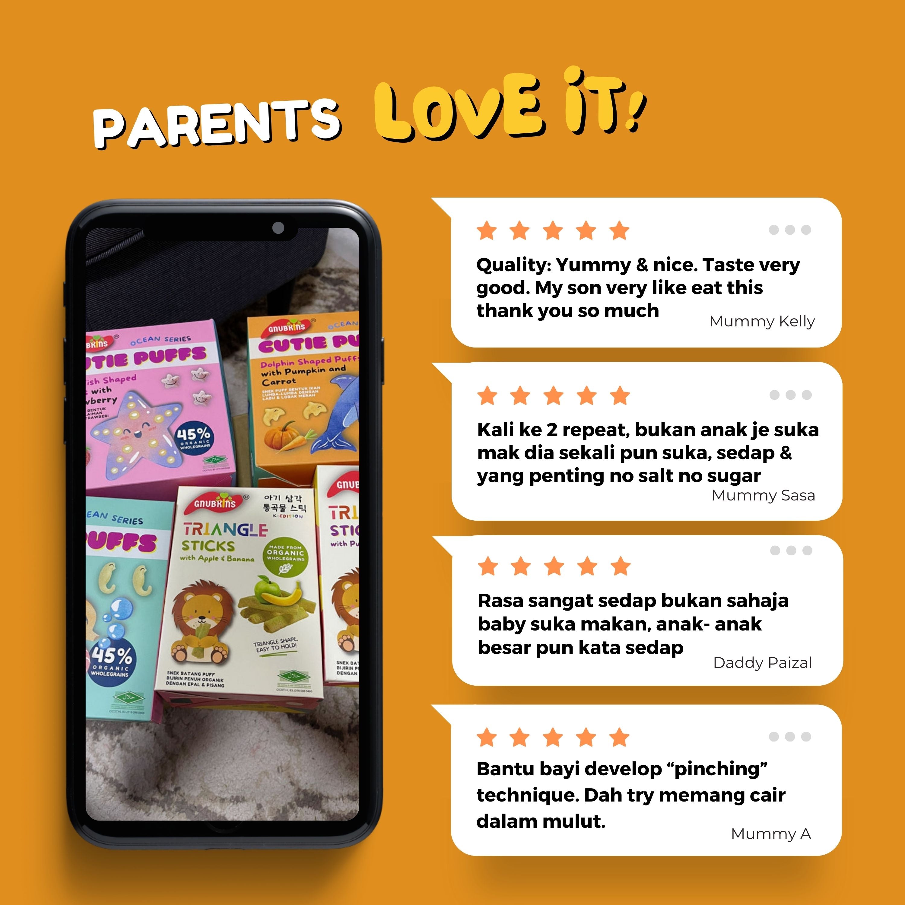 Cutie Puffs Organic Snack - 3 Flavours (6 months onwards)