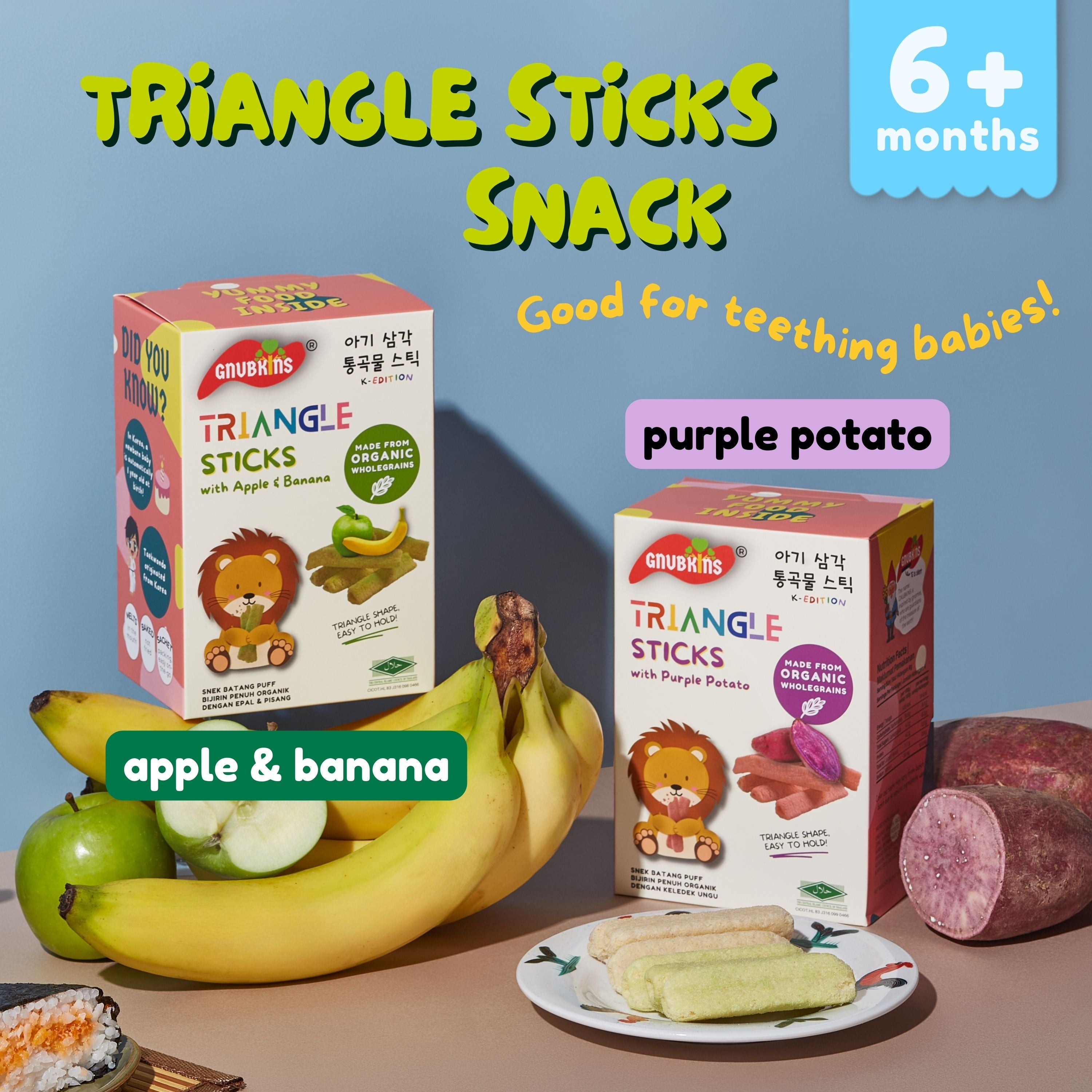 Triangle Sticks Organic Snack - 2 Flavours (6 months onwards)