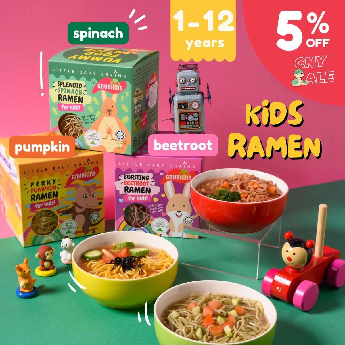 Organic Kids Ramen - 3 flavours (1-12 Years)